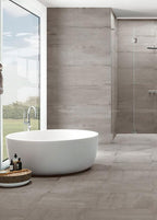 Sospiro Smoke Gray Ceramic Bathroom Wall Tile 12x40
