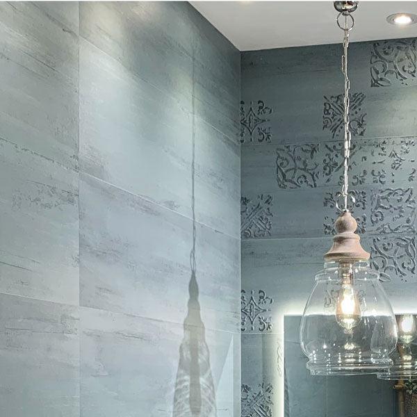 Sospiro Ocean Ceramic Tile 12x40 Bathroom Wall Close-up