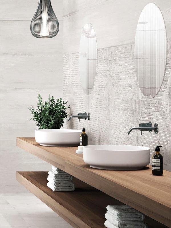 Decor Sospiro White Ceramic Tile 12x40