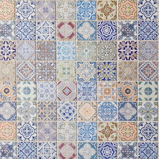 Colorful Moroccan Tile on Mosaic Backing