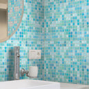 Sparkling Pool Blue Mixed Squares Glass Tile | Tile Club