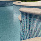 Sparkly Midnight Teal Squares Glass Pool Tile | Tile Club