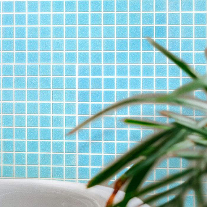 Speckled Blue Squares Glass Pool Tile | Tile Club