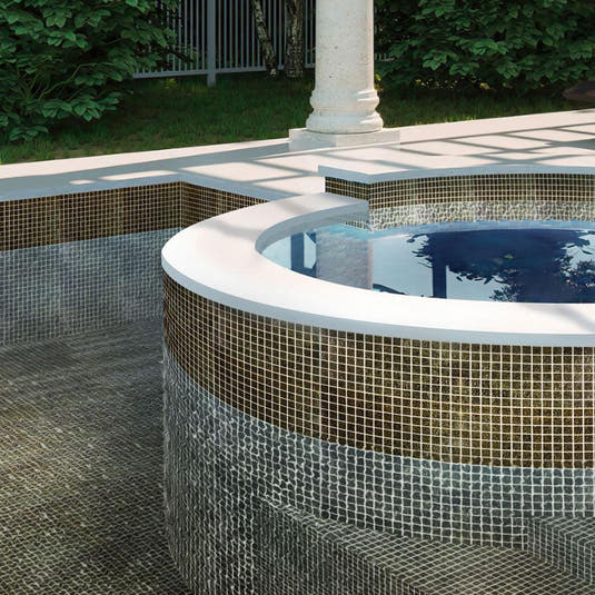 Speckled Caramel Squares Glass Pool Tile | Tile Club