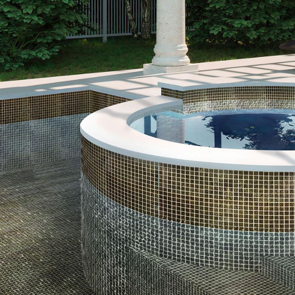Speckled Caramel Squares Glass Pool Tile | Tile Club