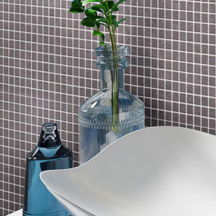 Speckled Charcoal Grey Squares Glass Pool Tile | Tile Club