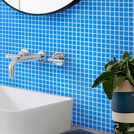 Speckled Cobalt Blue Squares Glass Pool Tile | Tile Club