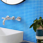 Speckled Cobalt Blue Squares Glass Pool Tile | Tile Club