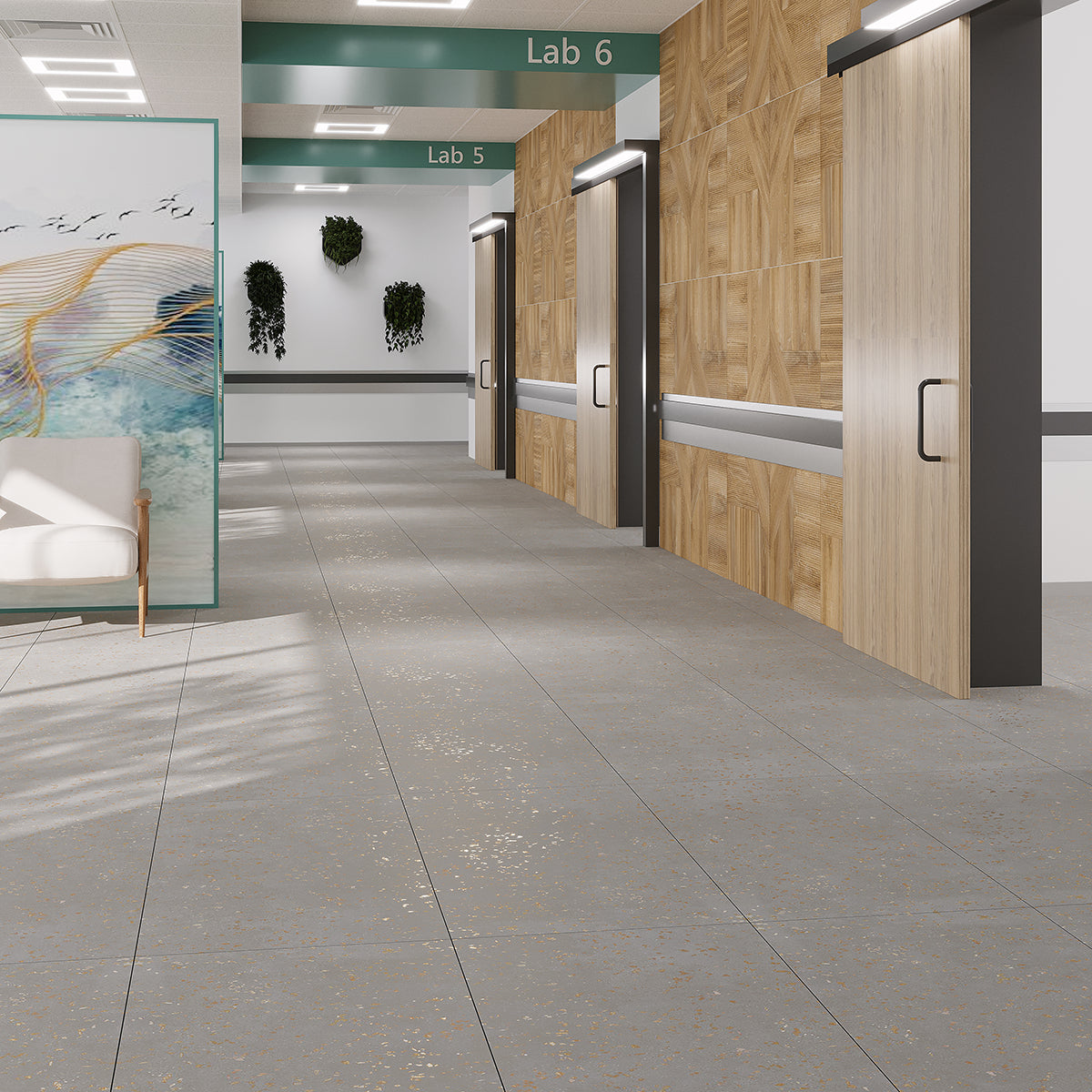 Speckled Concrete Matte Terrazzo Porcelain Tile
