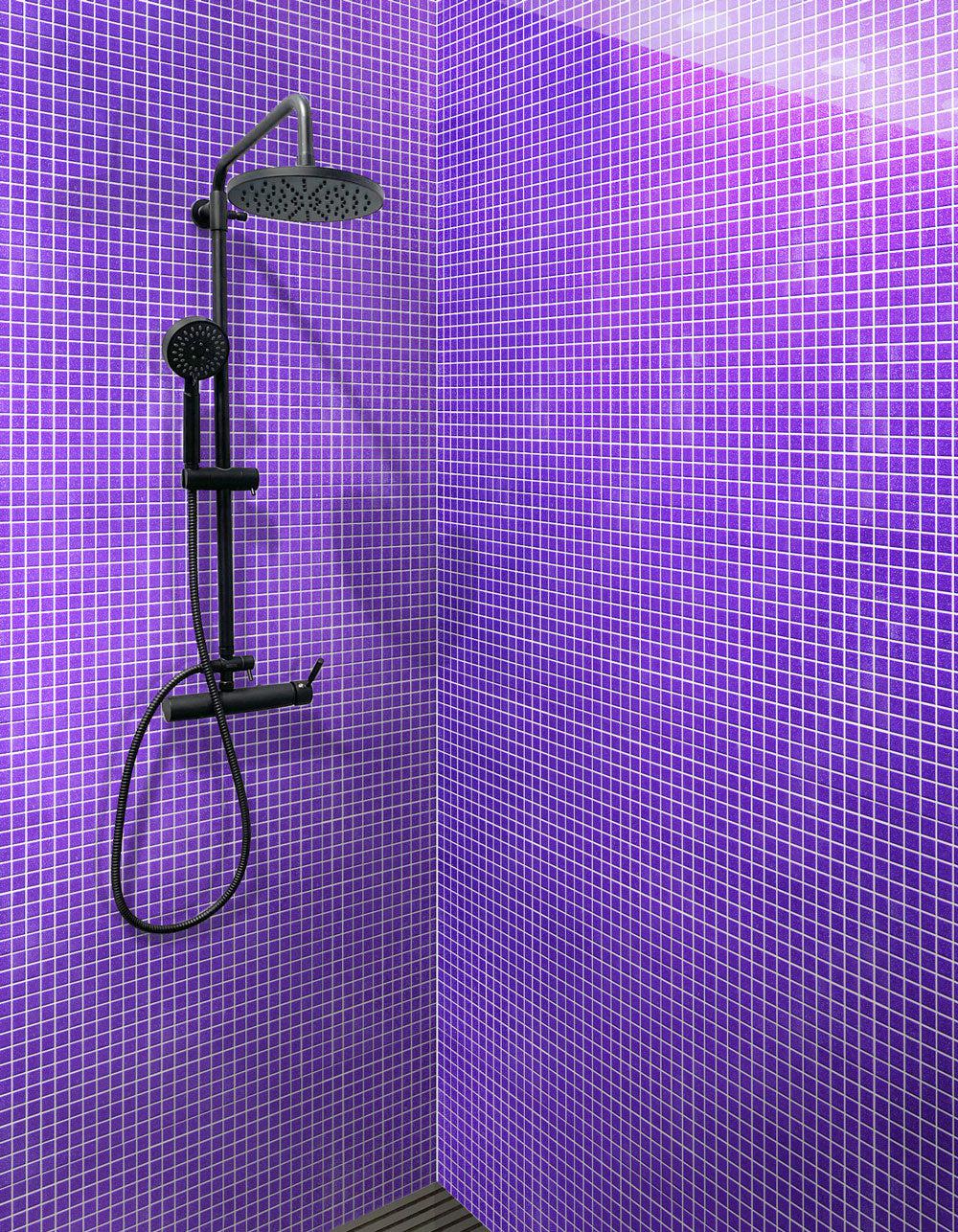 Speckled Deep Blue Squares Glass Pool Tile Shower Backsplash