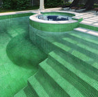 Speckled Emerald Green Squares Glass Pool Tile | Tile Club