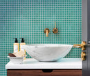 Speckled Jade Green Squares Glass Pool Tile Bathroom Backsplash