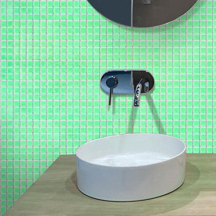 Speckled Lime Green Squares Glass Pool Tile | Tile Club