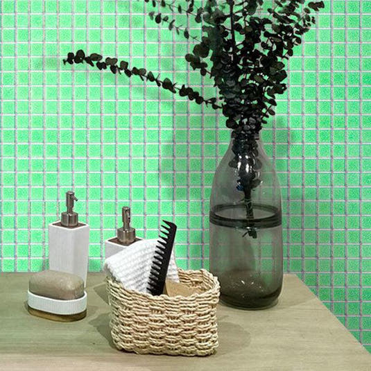 Speckled Lime Green Squares Glass Pool Tile | Tile Club