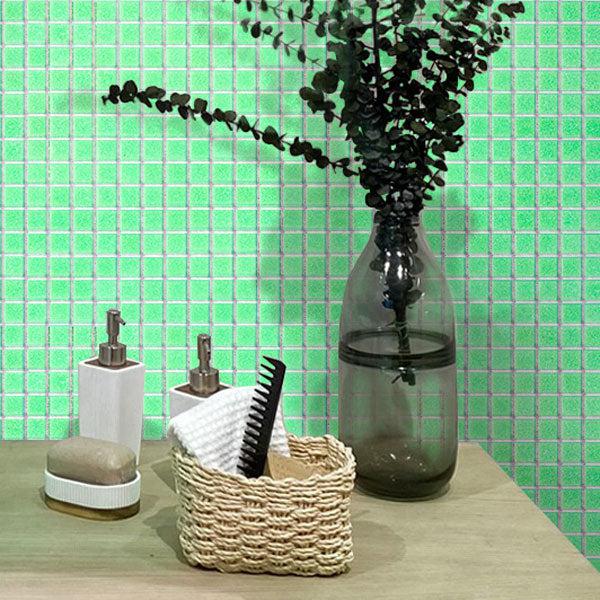Speckled Lime Green Squares Glass Pool Tile | Tile Club