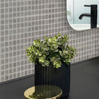 Speckled Pewter Grey Squares Glass Pool Tile | Tile Club