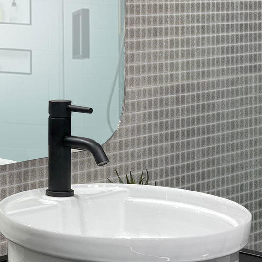Speckled Pewter Grey Squares Glass Pool Tile | Tile Club