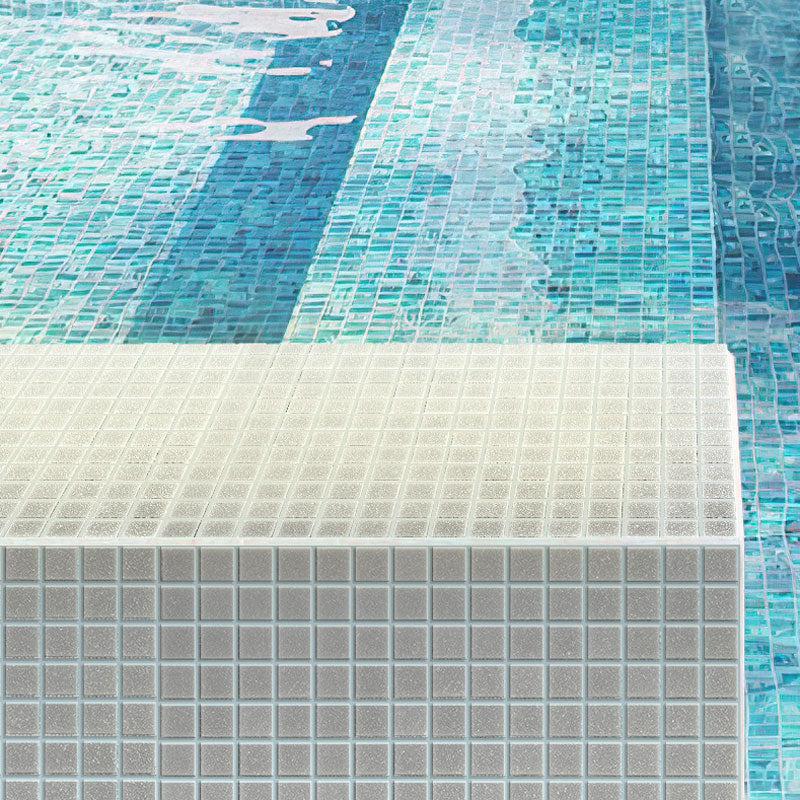 Speckled Shark Grey Squares Glass Pool Tile | Tile Club