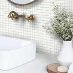 Speckled White Squares Glass Pool Tile | Tile Club