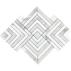 Square Weave Calacatta Gold & Thassos Mosaic Tile | Tile Club