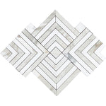Square Weave Calacatta Gold & Thassos Mosaic Tile Sample
