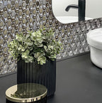 Stainless Steel Penny Pebble Metal Mosaic Bathroom Wall Tile close-up