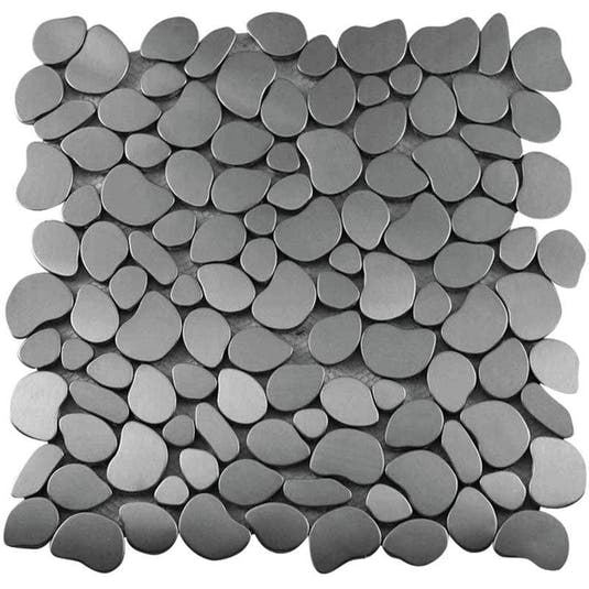 Tile Club | Stainless Pebble Metal Mosaic Wall & Floor Tile position: 1