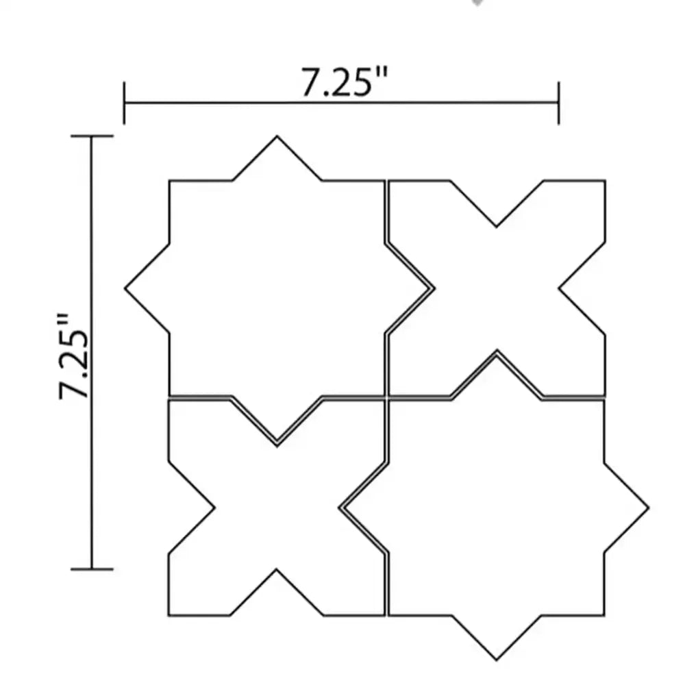 Moroccan Star & Cross White Grey Antique Mixed Etched Marble Tile ...