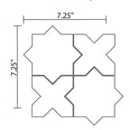 Moroccan Star & Cross White Grey Antique Mixed Etched Marble Tile | Tile Club