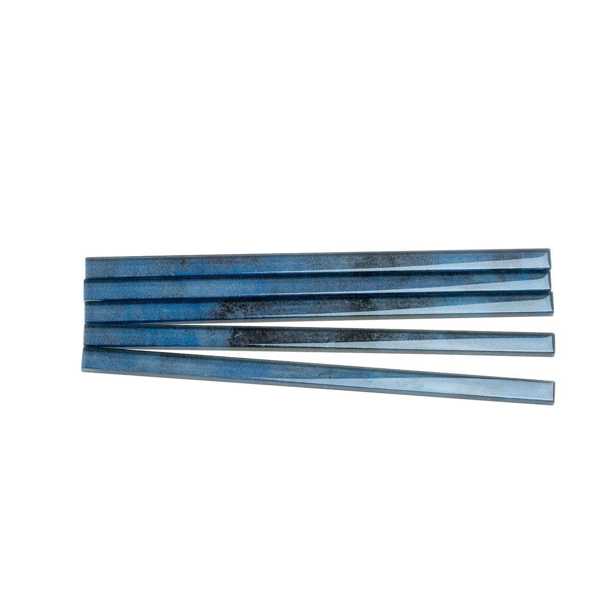 Stardust Blue Pencil Glass Molding | Tile Club