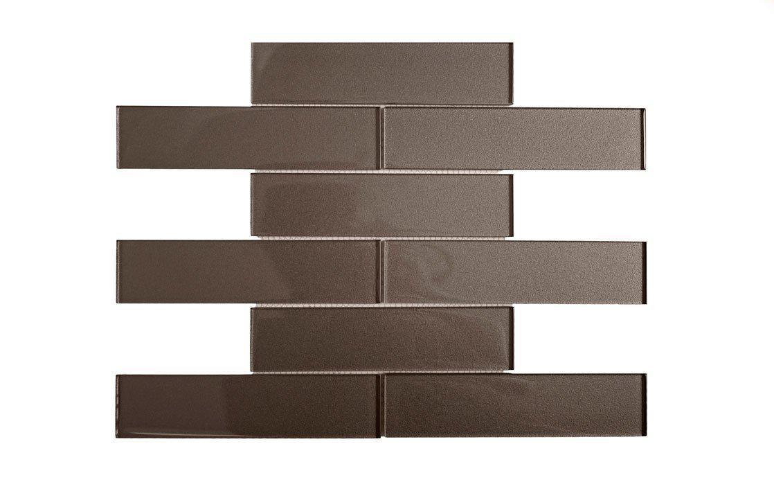 Stardust Dark Glass Mosaic Subway Tile 2X8 Sample