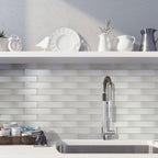 Stardust Ice 2X8 Glass Mosaic Tile