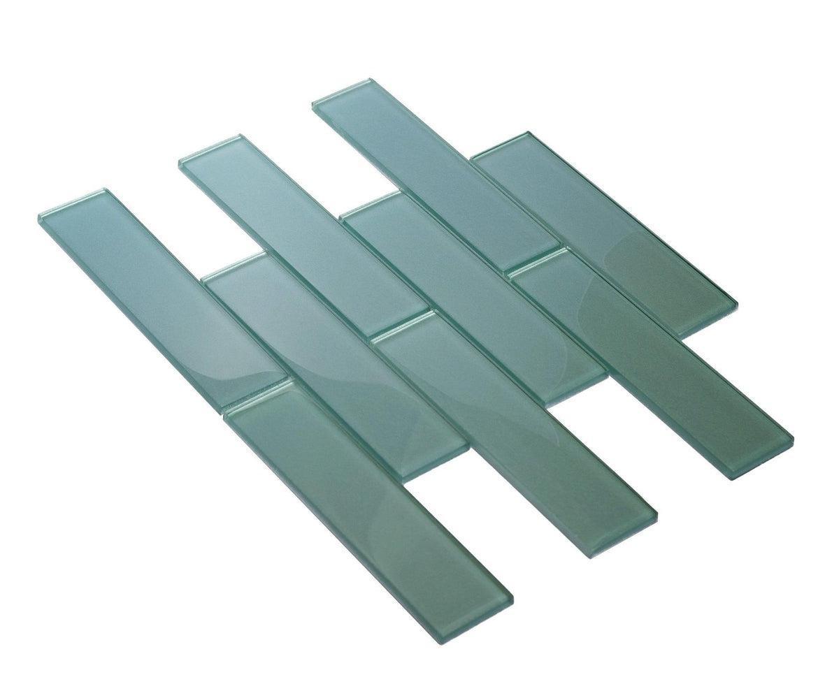 blue glass subway tile