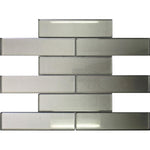 Stardust Pewter 2X8 Glass Mosaic Tile | Tile Club