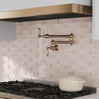 Stardust Sand glass subway tile backsplash