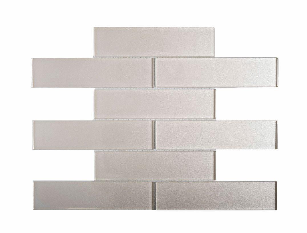 Stardust White 2X8 Glass Mosaic Tile Sample