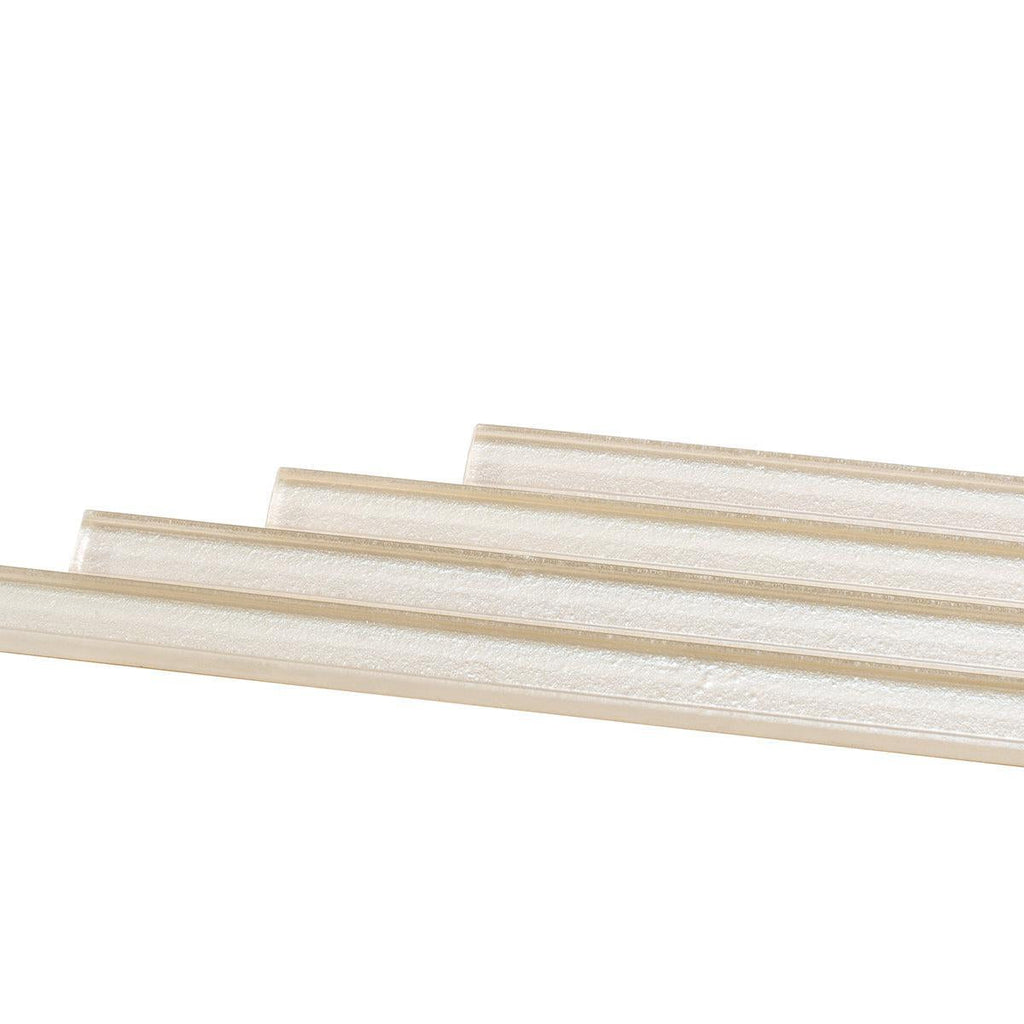 Stardust White Pencil Glass Molding | Tile Club