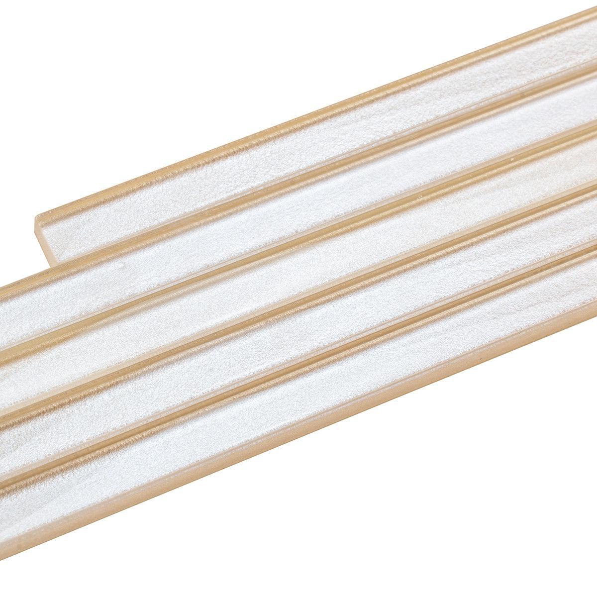 Stardust White Pencil Glass Molding | Tile Club