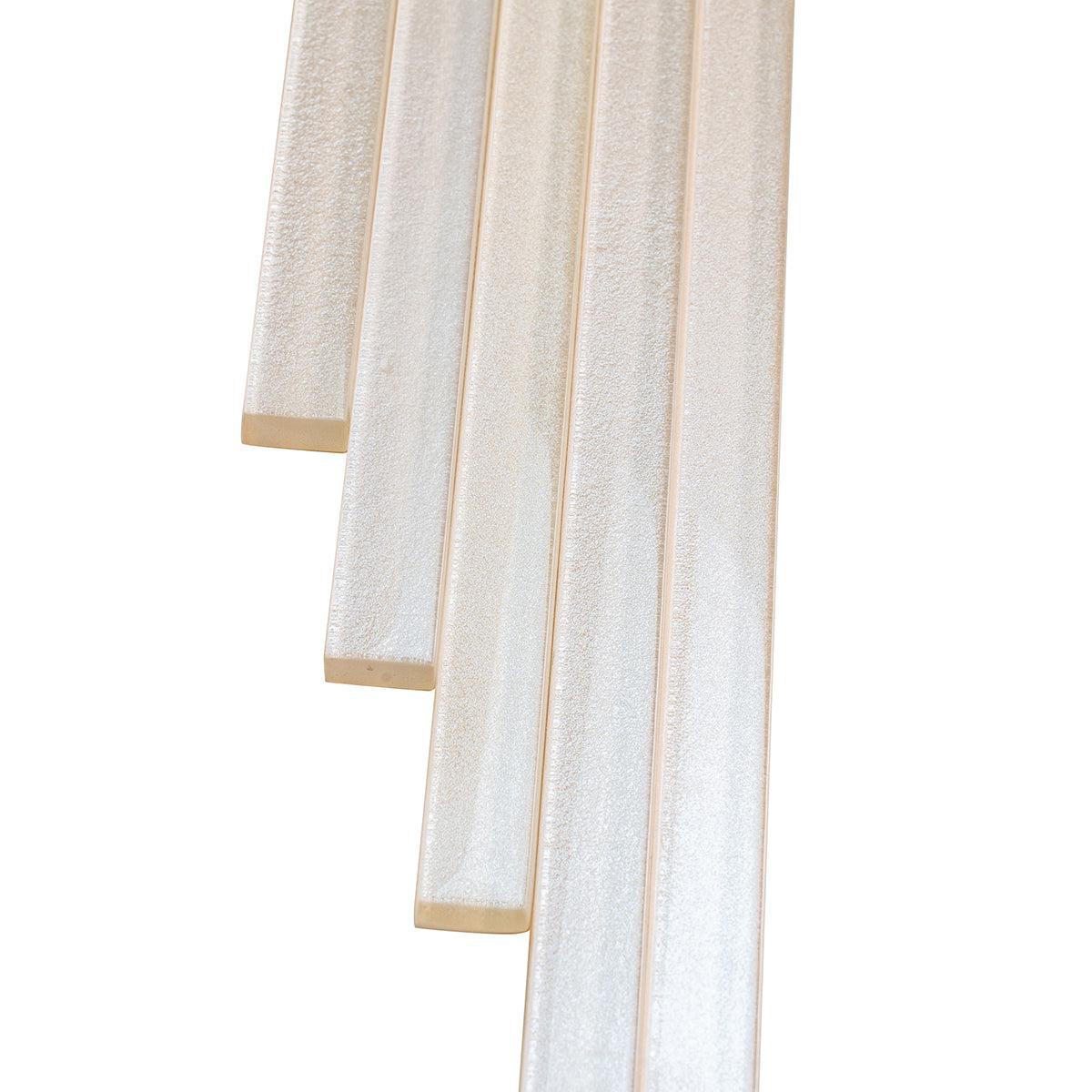 Stardust White Pencil Glass Molding | Tile Club