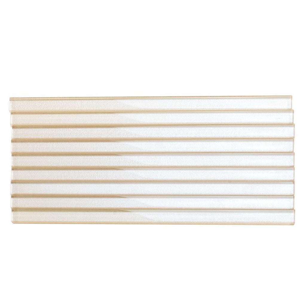 Stardust White Pencil Glass Molding | Tile Club