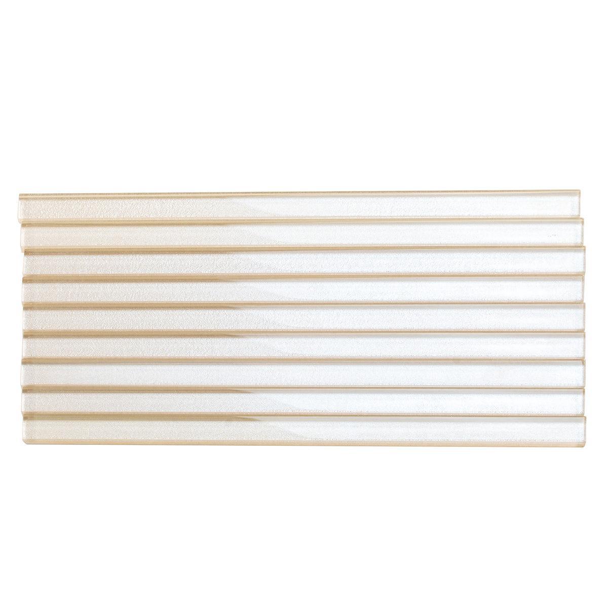 Stardust White Pencil Glass Molding | Tile Club