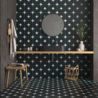 Starlight Black and White Encaustic Porcelain Tile | Tile Club
