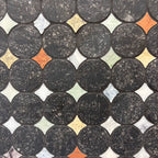 Black and White Starry Night Penny Round Marble Mosaic Tile | Tile Club