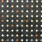 Black and White Starry Night Penny Round Marble Mosaic Tile | Tile Club