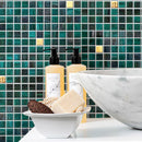 Starry Night Teal Mixed Squares Glass Tile | Tile Club