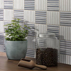 Sticks Carrara & Bardiglio Marble Mosaic Tile Backsplash