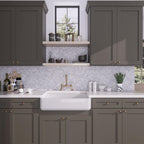 Country kitchen marble backsplash chevron patterned tile