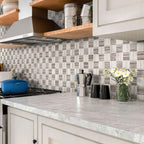 Sticks Wooden Beige Marble Mosaic Tile Kitchen Backsplash