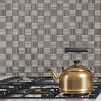  Kitchen with Sticks Wooden Beige Marble Mosaic Tile  Wall 