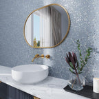 Stormy Sky Terrazzo Hex Porcelain Tile bathroom wall